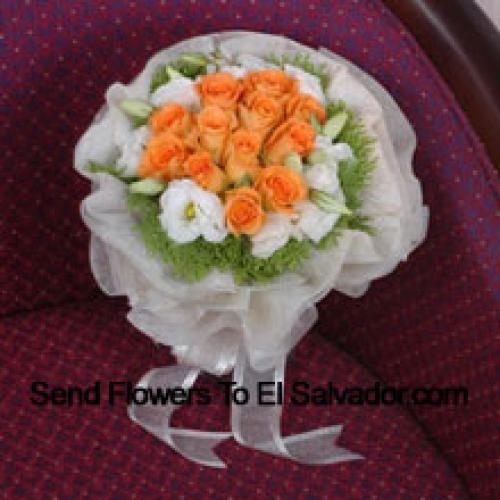 12 Gracieuses roses orange