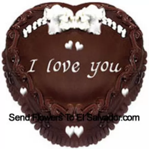 1 Kg (2.2 Lbs) Heart Shaped Chocolate Cake