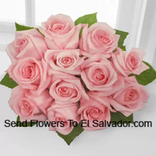 Bouquet de 12 roses roses