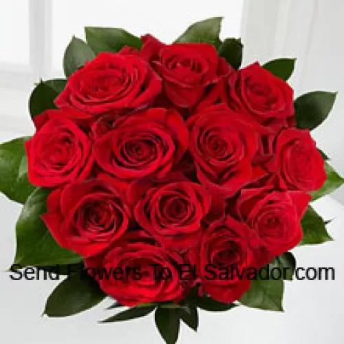 Bouquet de 12 roses rouges