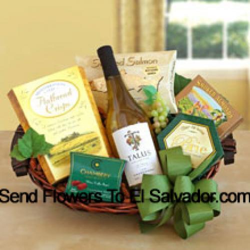 Elegant White Wine and Snack Basket