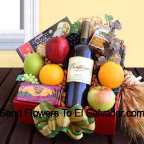 Assorted Gift Basket with Wine