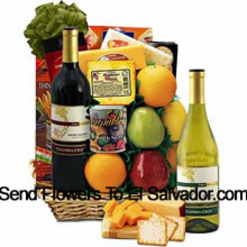 Charming Hamper Containing Wine