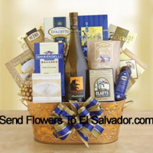 Wine Basket Filled With Goodies