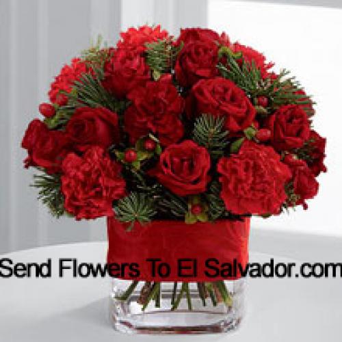 Hermosas flores espléndidas rojas y verdes