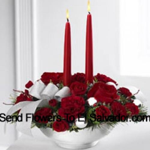 Elegant Festival Centerpiece with Candles